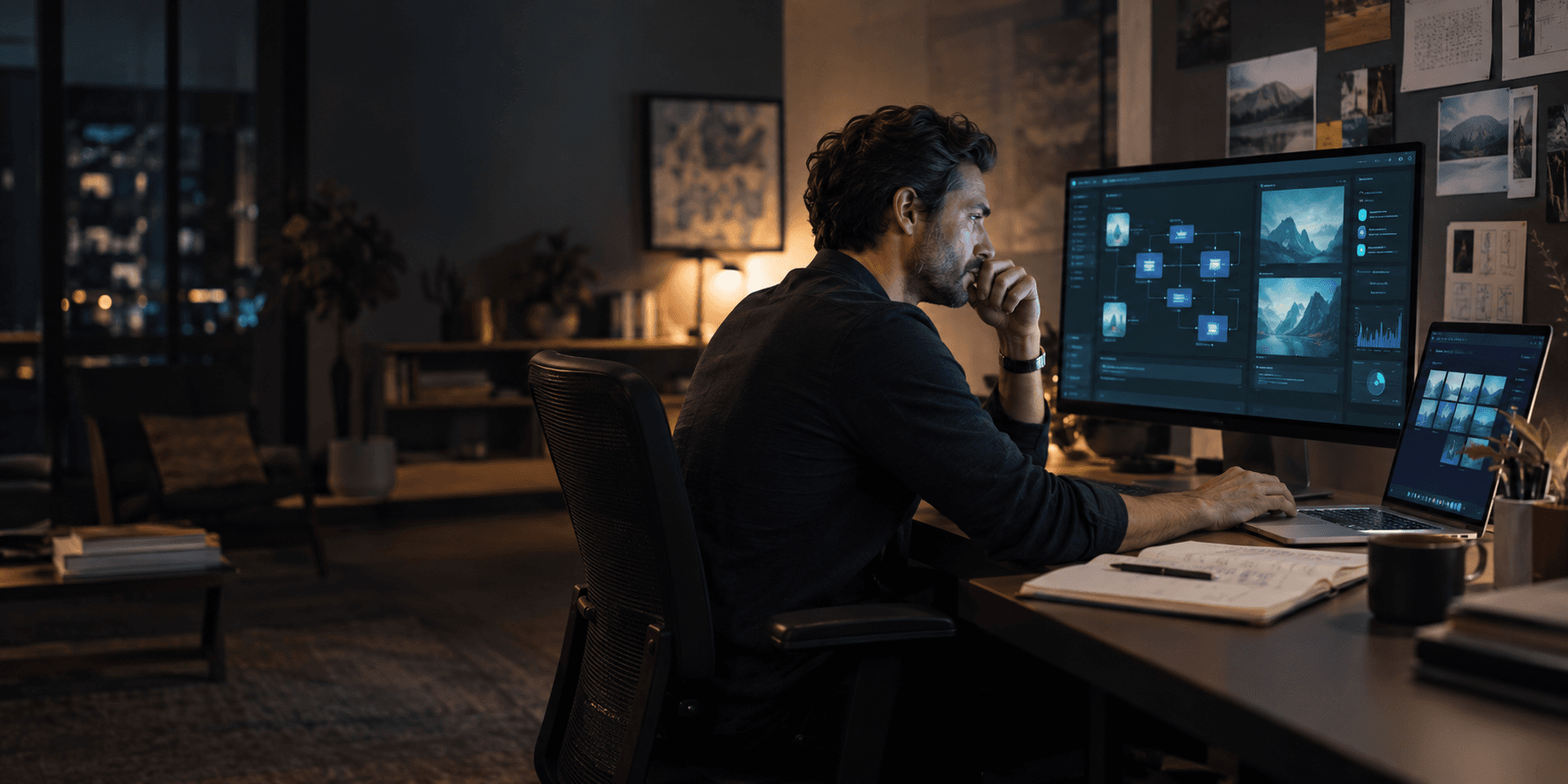 Product leader reviewing an AI-enabled workflow